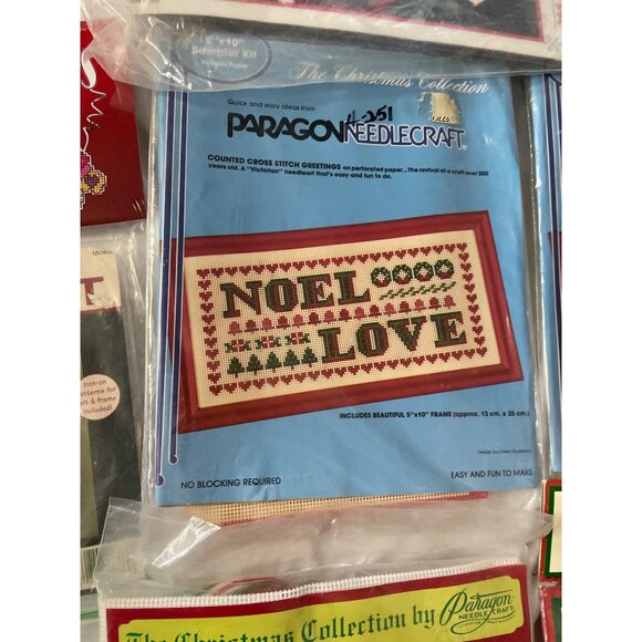 Christmas Craft Kits Bundle - Cross Stitch Needlepoint Bean Bag Ornaments & Wall - Picture 10 of 12